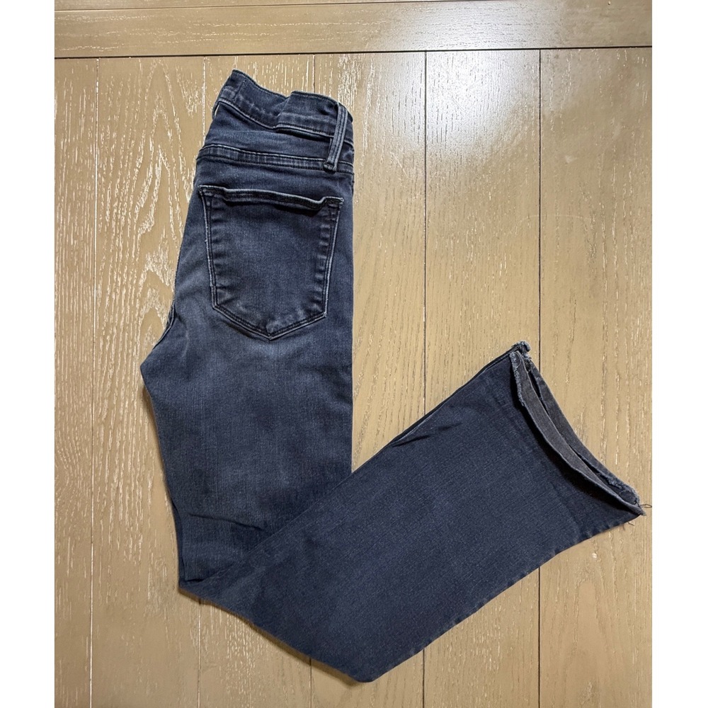 FRAME Le High Flare Jeans size 24 blue Raw Hem Edgy Grunge Y2K